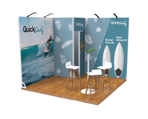 Decoframe exhibits stand